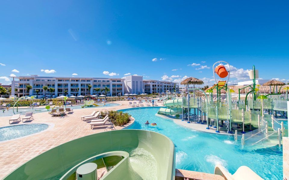 Kids water park with slides and pools at Paradisus Grand Cana
